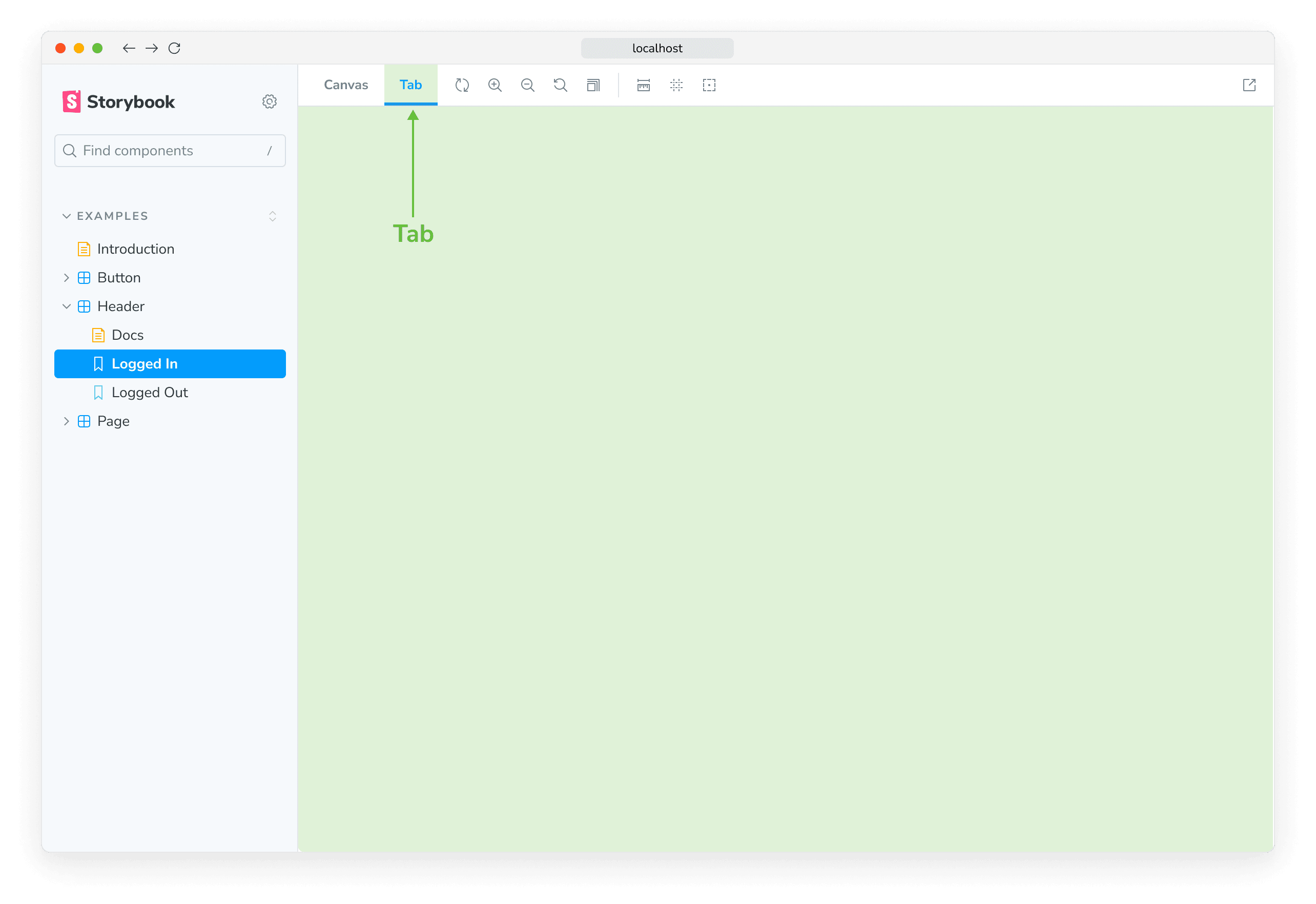 Storybook tab addon
